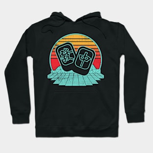 Mahjong Retrowave Aesthetic Retro Mah jong Hoodie